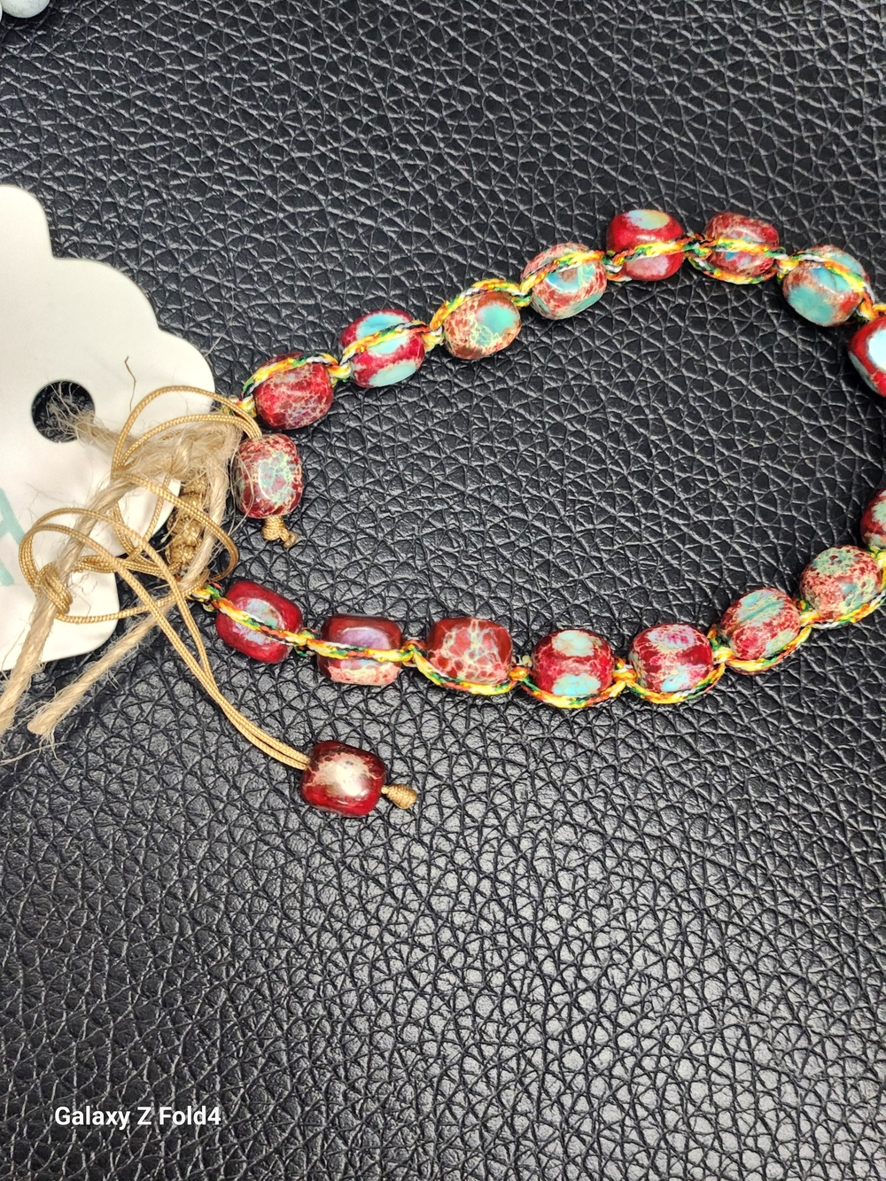 Handcrafted Red & Turquoise Beaded Bohemian  Bracelet